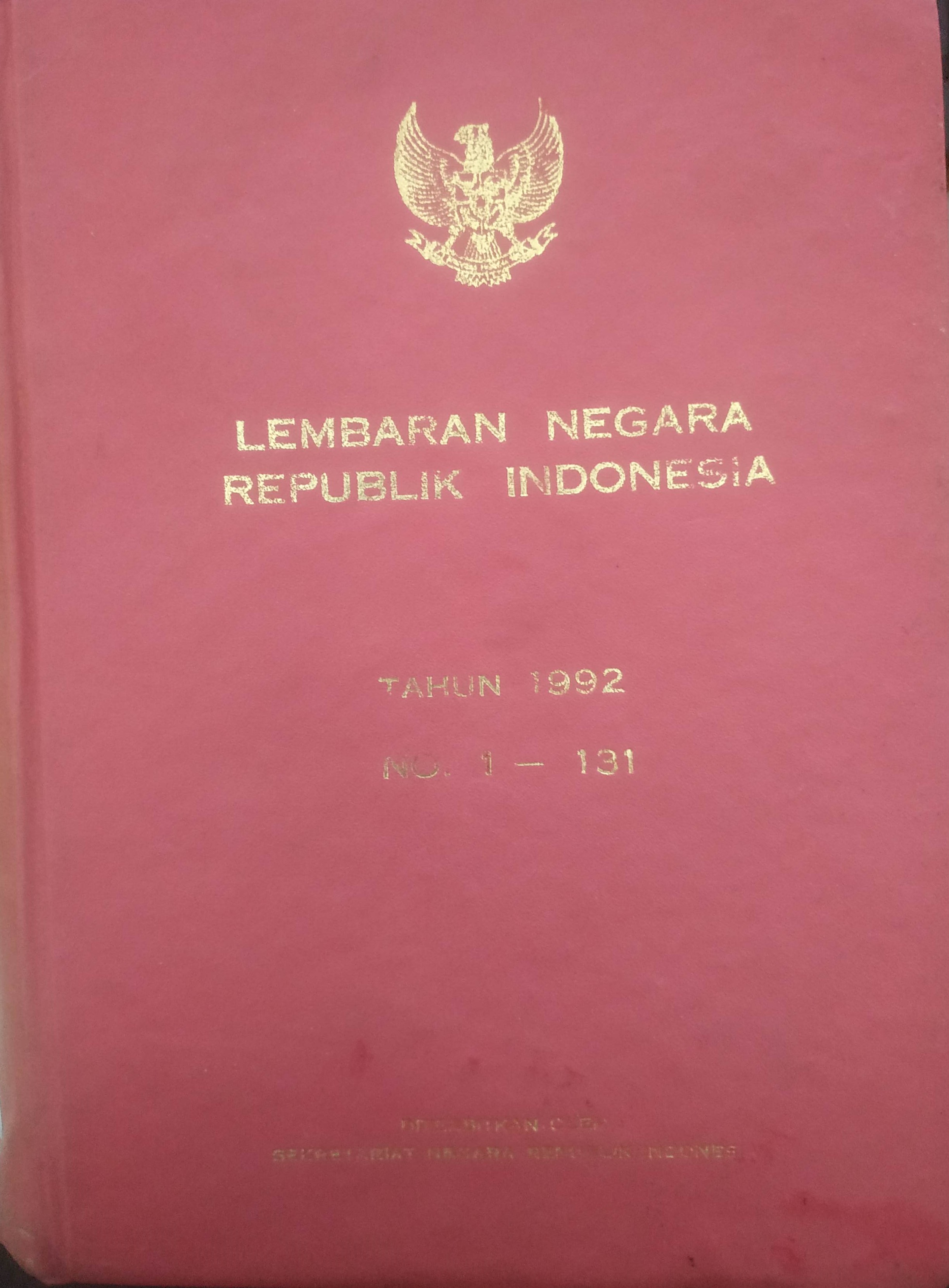 Cover Lembaran Negara Republik Indonesia Tahun 1992 No. 1-131