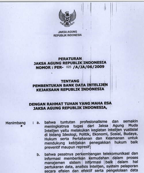 Cover PEMBENTUKAN BANK DATA INTELIJEN KEJAKSAAN REPUBLIK INDONESIA