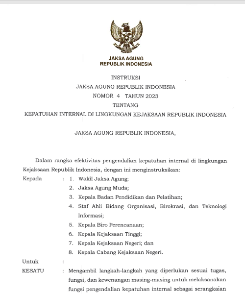 Cover KEPATUHAN DI LINGKUNGAN KEJAKSAAN RI