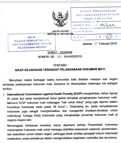 Cover SIKAP KEJAKSAAN TERHADAP PELAKSANAAN HUKUMAN MATI