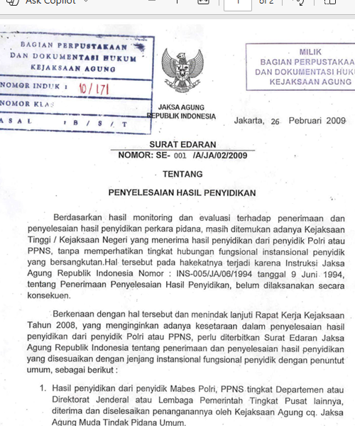 Cover PENYELESAIAN HASIL PENYIDIKAN