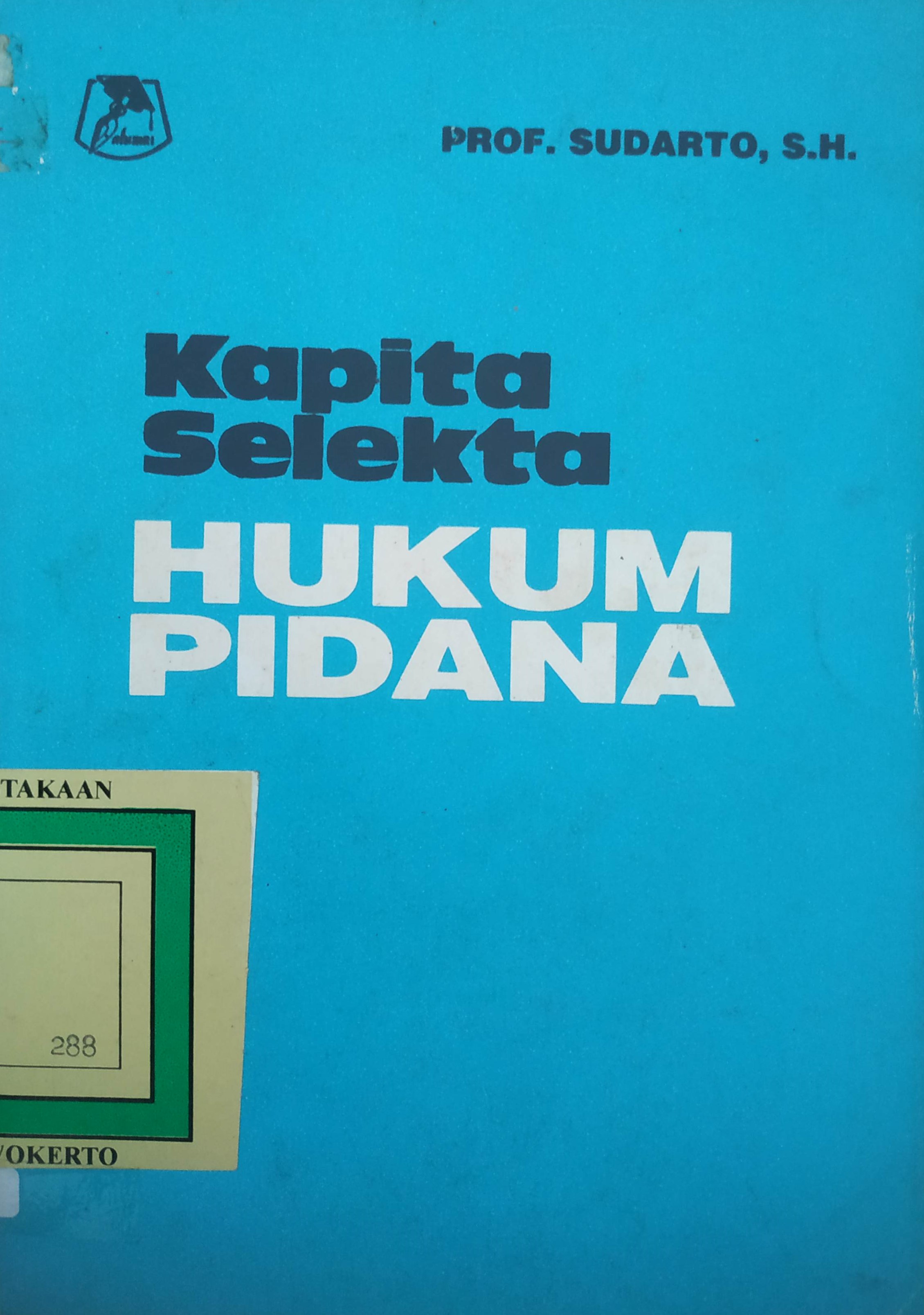 Cover Kapita selekta Hukum Pidana