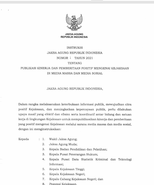 Cover PUBLIKASI KINERJA DAN PEMBERITAAN POSITIF MENGENAI KEJAKSAAN DI MEDIA MASSA DAN MEDIA SOSIAL