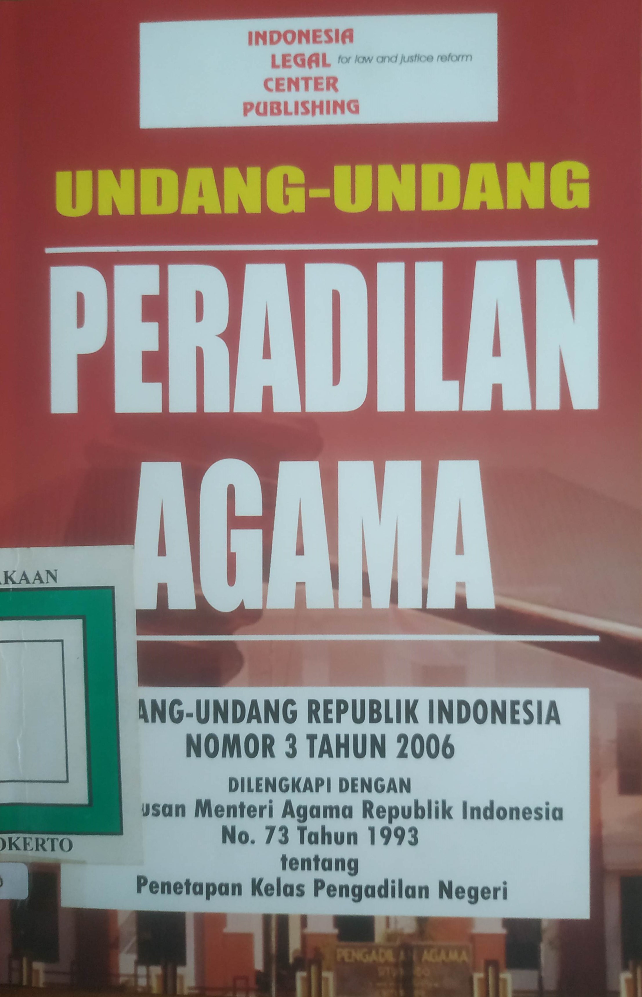 Cover UU Peradilan Agama 
(UU RI No.3 tahun 2006)