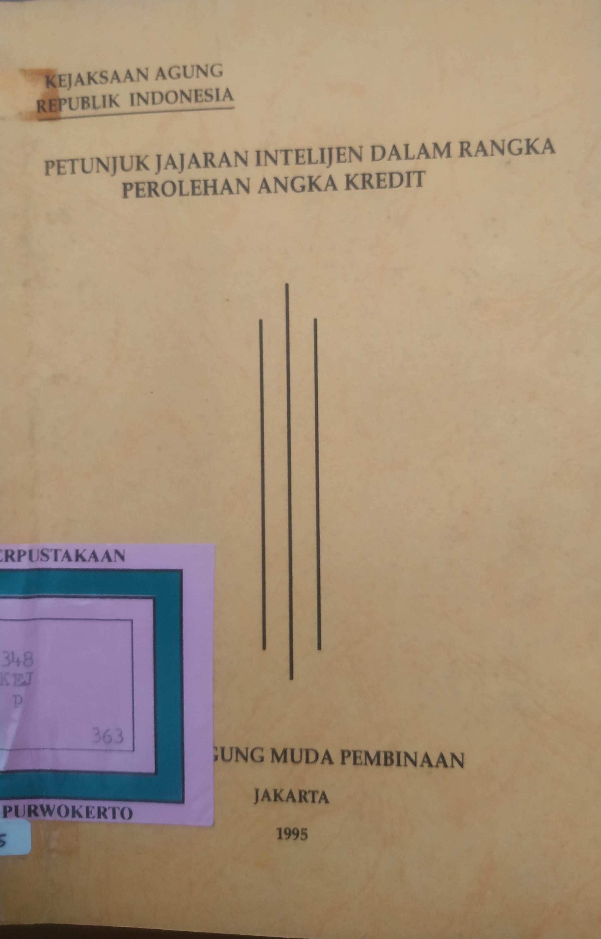 Cover Petunjuk jajaran Intelijan dalam rangka perolehan angka kredit