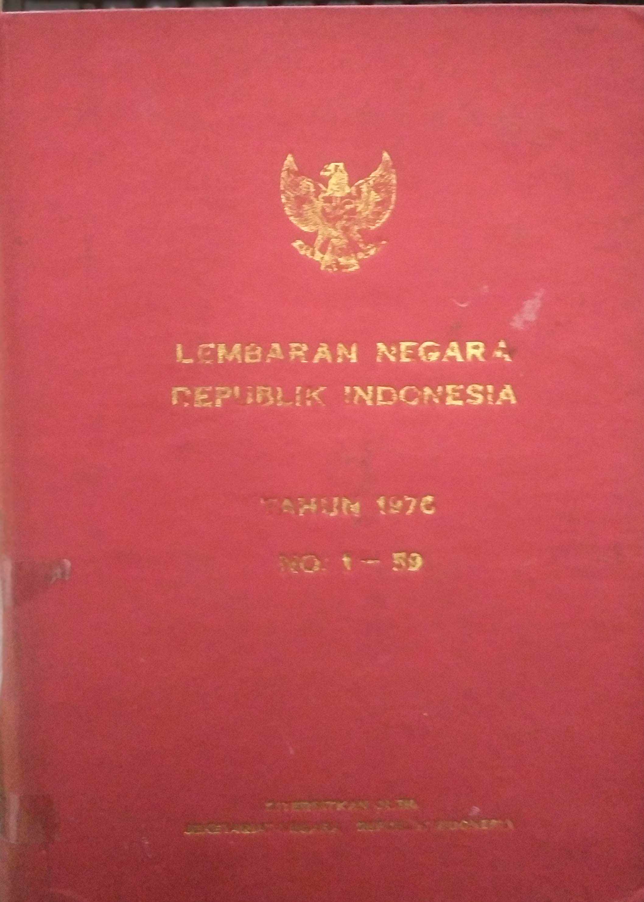 Cover Lembaran Negara Republik Indonesia Tahun 1976 No. 1-59