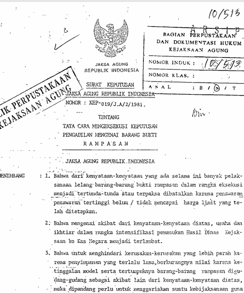 Cover TATA CARA MENGEKSEKUSI KEPUTUSAN PENGADILAN MENGENAI BARANG BUKTI R A M P A S A N