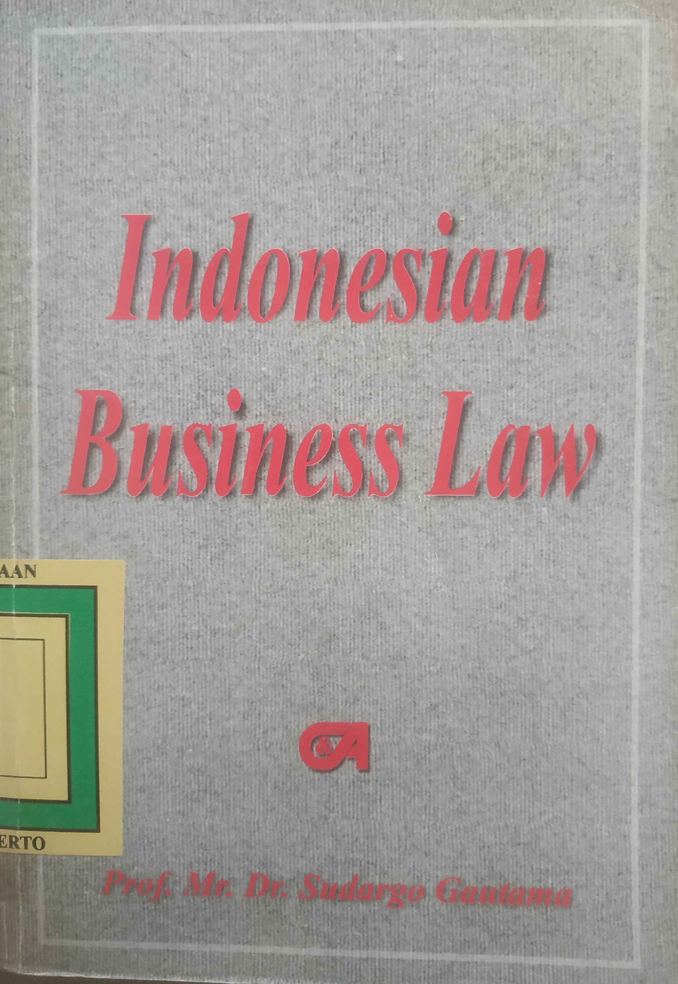 Cover Indonesia Busines Law