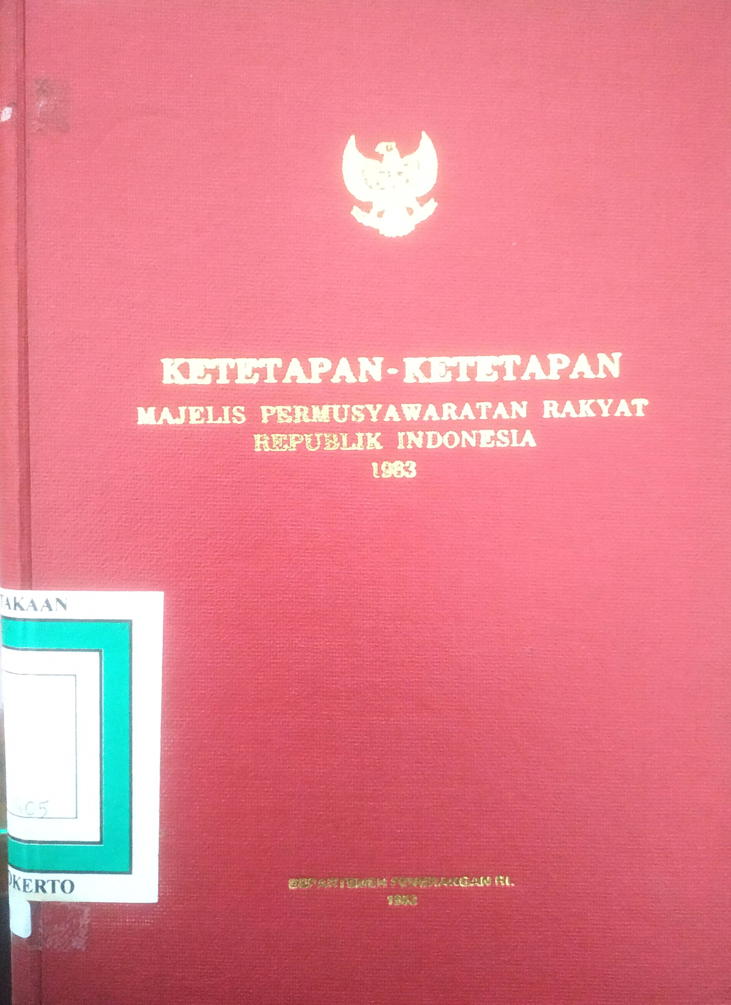 Cover Ketetapan MPR 1983