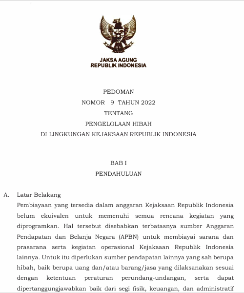 Cover Pengelolaan Hibah Di Lingkungan Kejaksaan Republik Indonesia