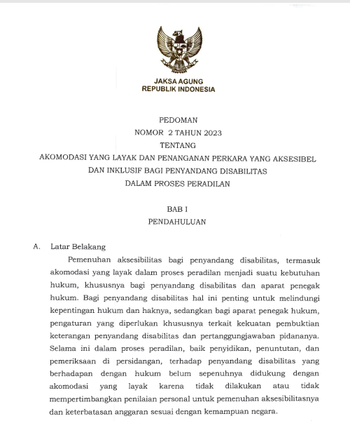 Cover Akomodasi Yang Layak dan Penanganan Perkara yang Aksesibel dan Inklusif bagi Penyandang Disabilitas Dalam Proses Peradilan