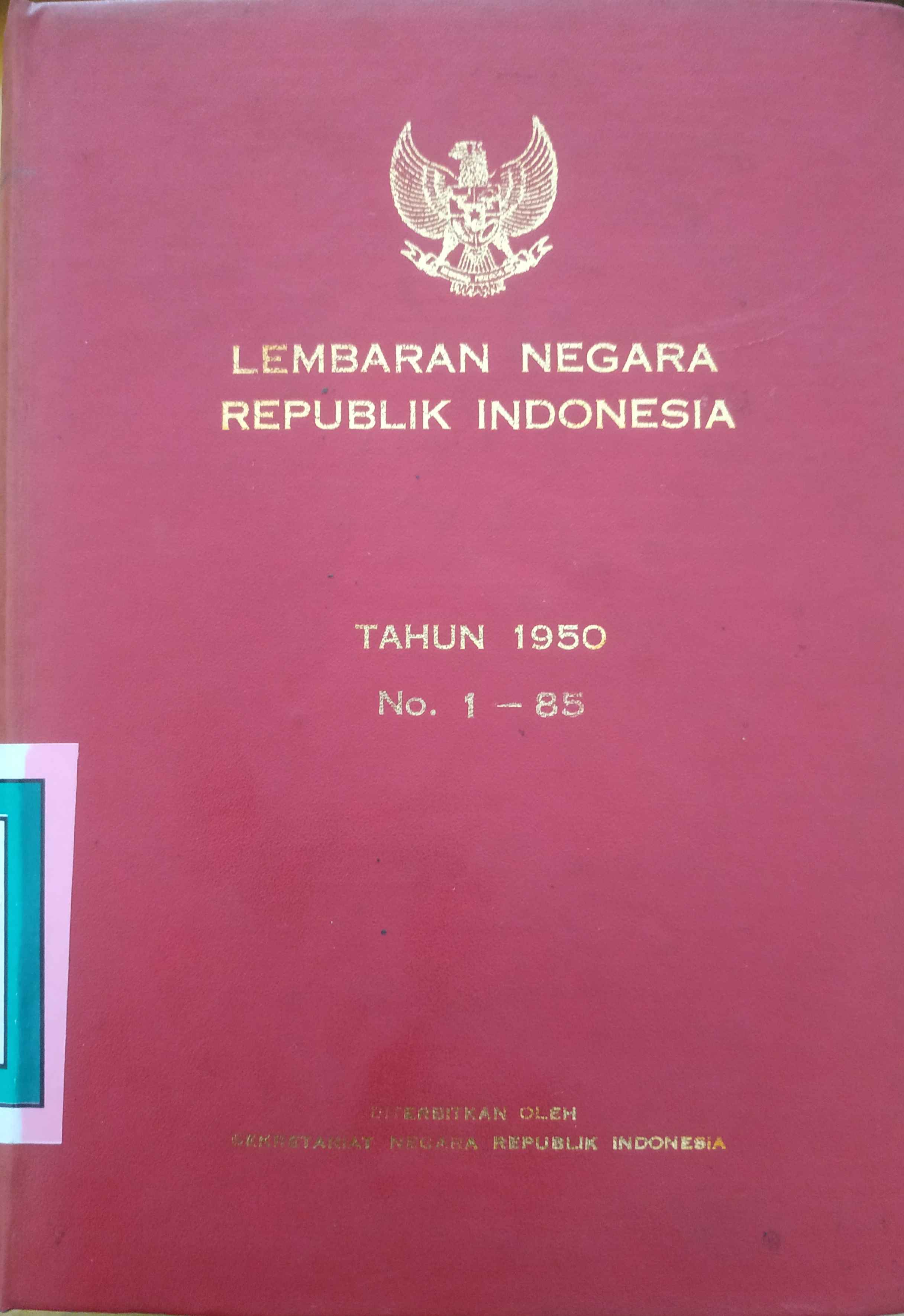 Cover Lembaran Negara RI Tahun 1950 No. 1 -85 