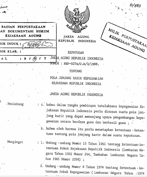 Cover POLA JENJANG KARIR KEPEGAWAIAN KEJAKSAAN REPUBLIK INDONESIA