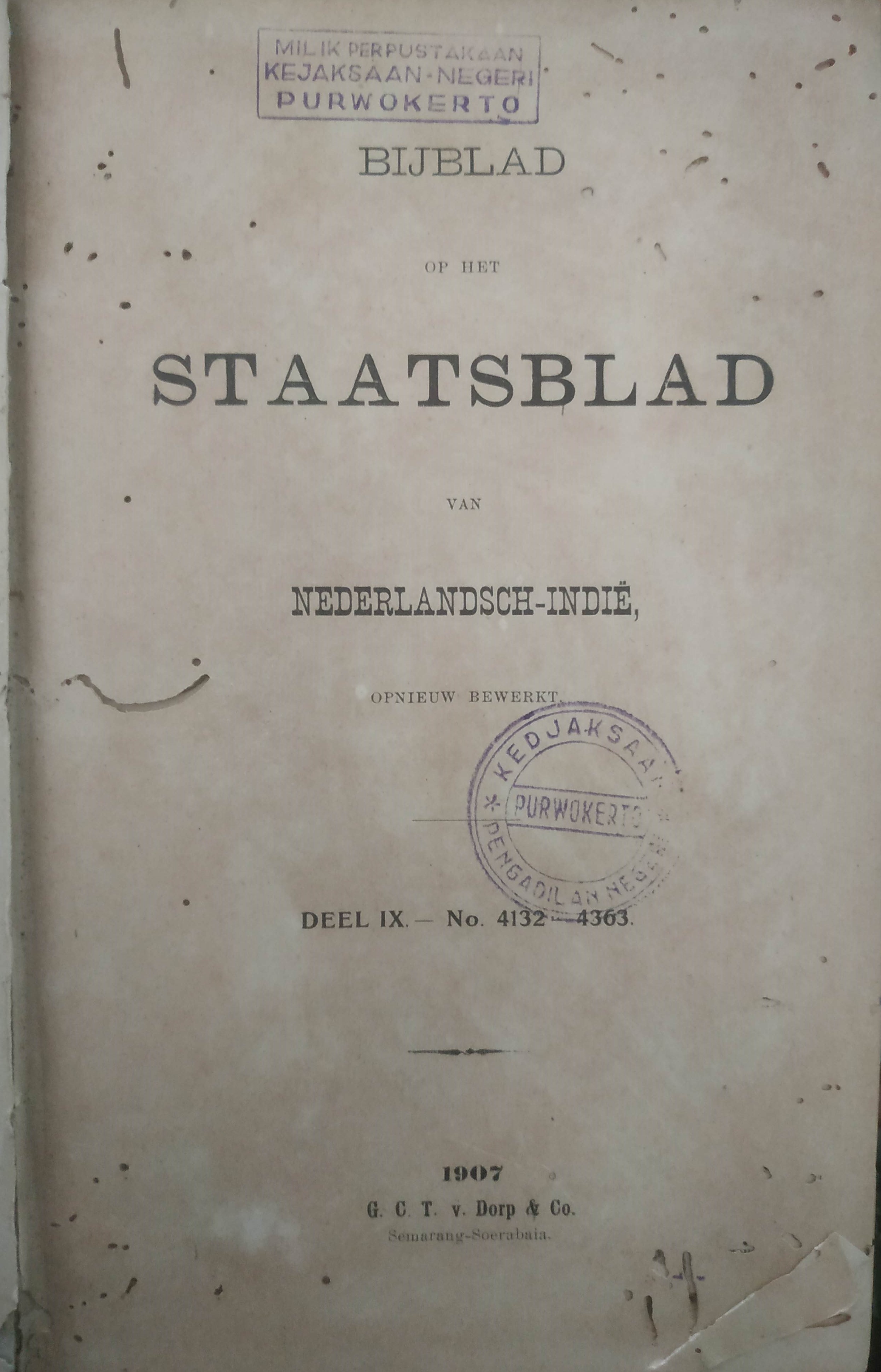 Cover BijBlad op het staatsblad 1906 Deel IX-No.4132-4363