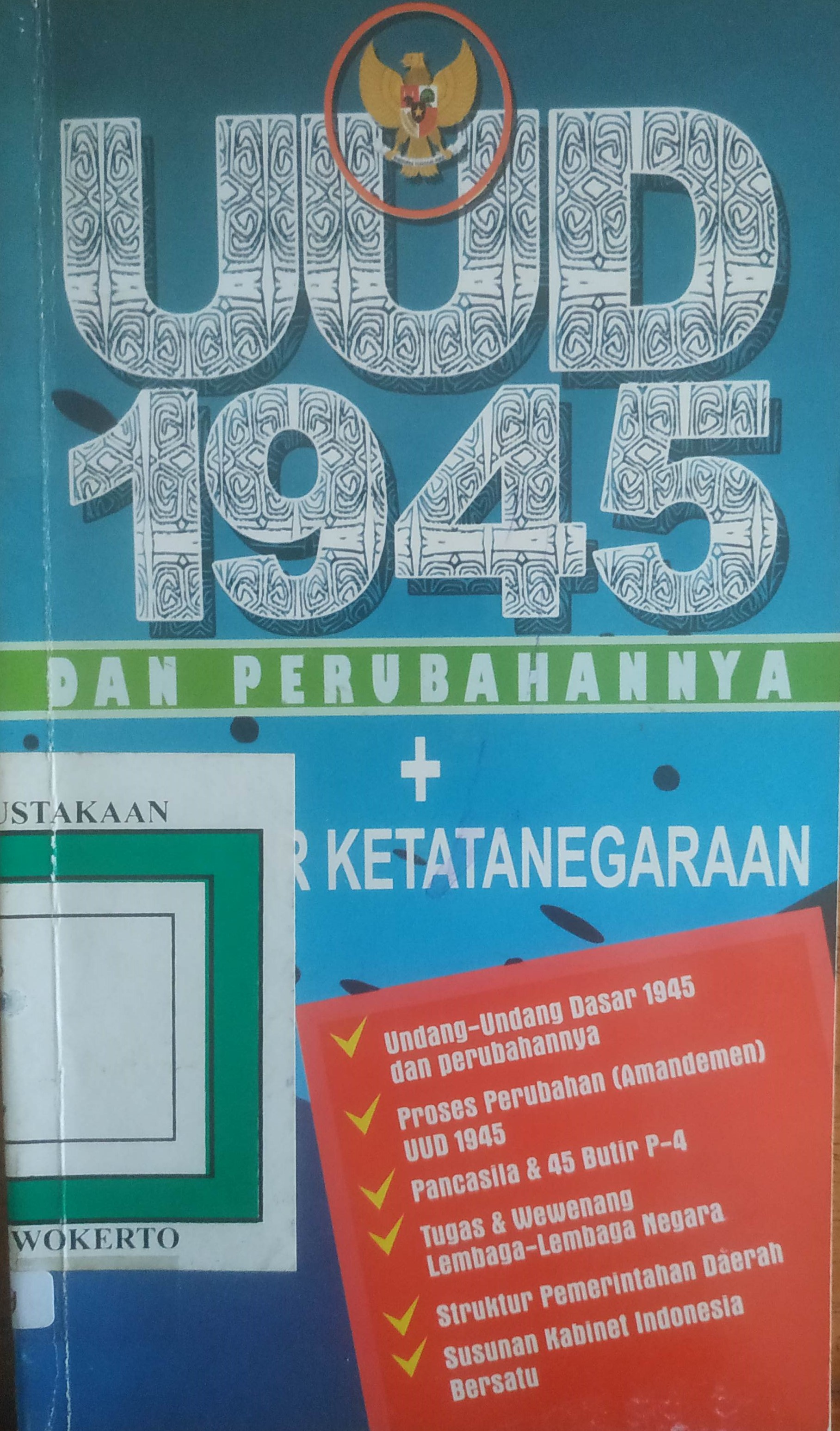 Cover UUD 1945 dan perubahan + struktur Ketetnegaran