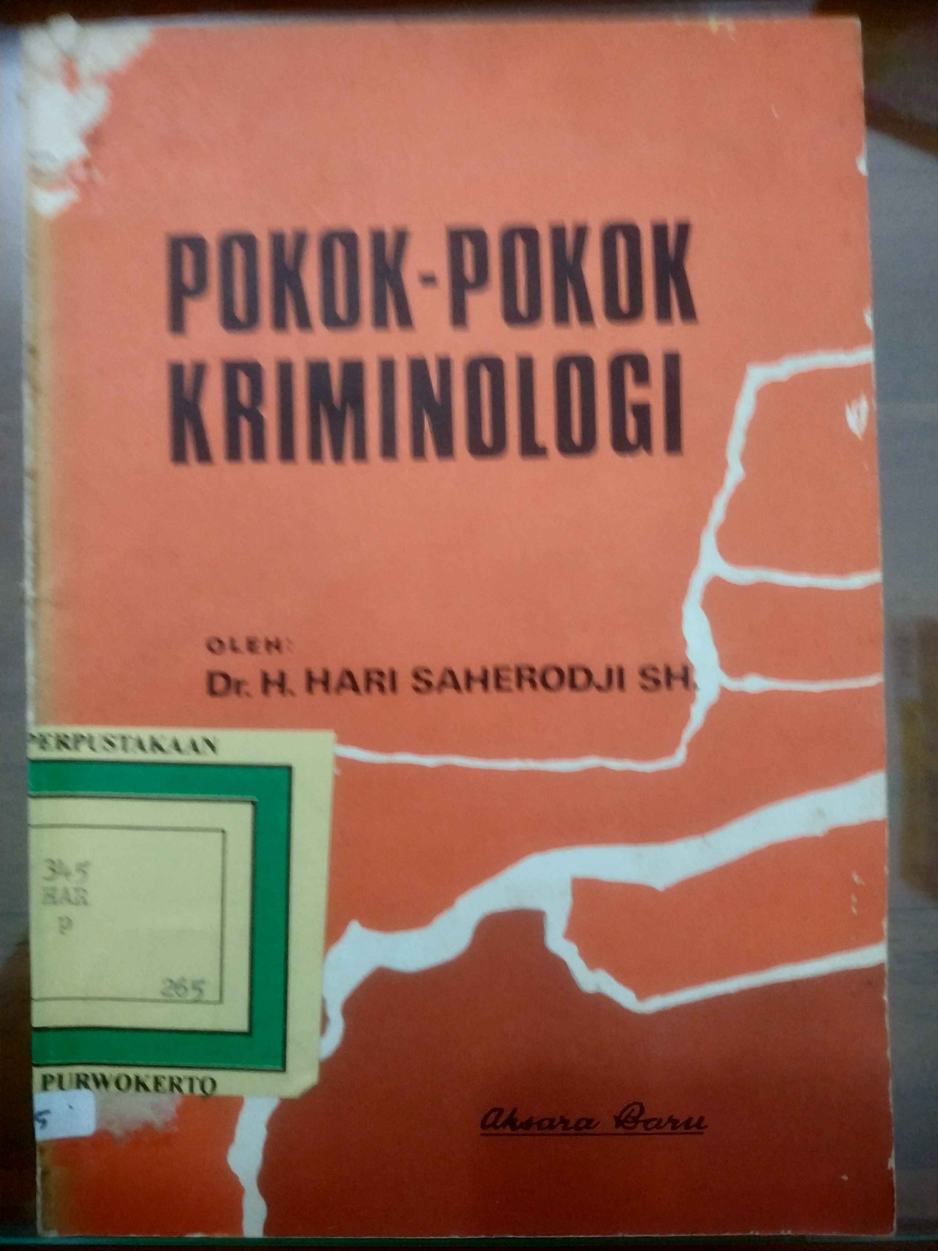 Cover Pokok-pokok Kriminalogi