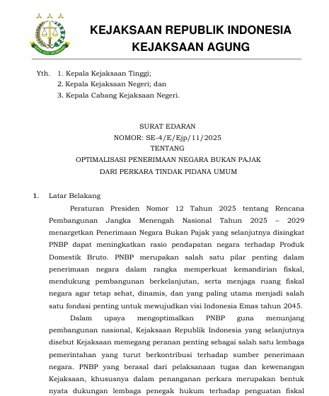 Cover OPTIMALISASI PENERIMAAN NEGERA BUKAN PAJAK DARI PERKARA TINDAK PIDANA UMUM