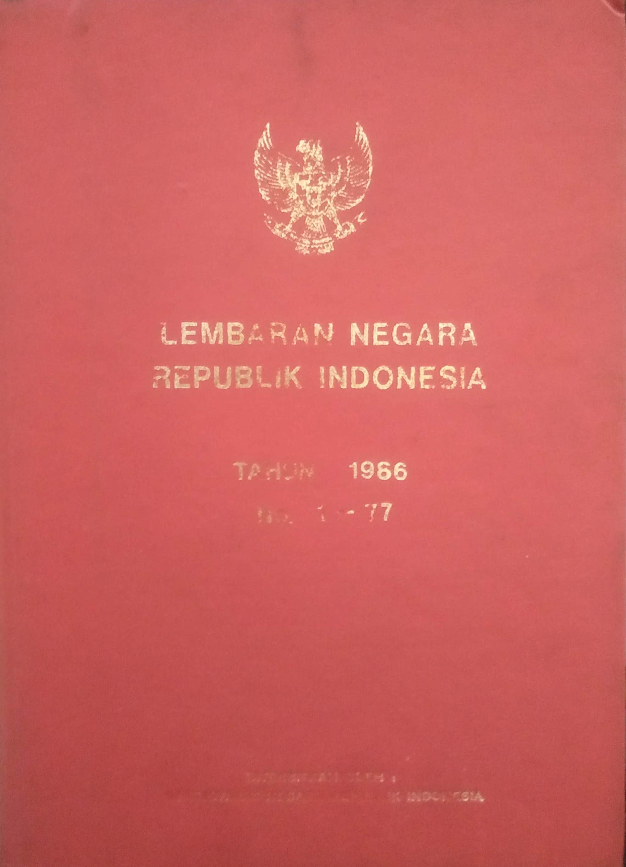Cover Lembaran Negara Republik Indonesia Tahun 1986 No. 1-77