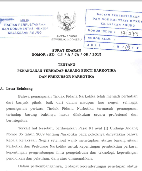 Cover PENANGANAN TERHADAP BARANG BUKTI NARKOTIKA DAN PREKURSOR NARKOTIKA