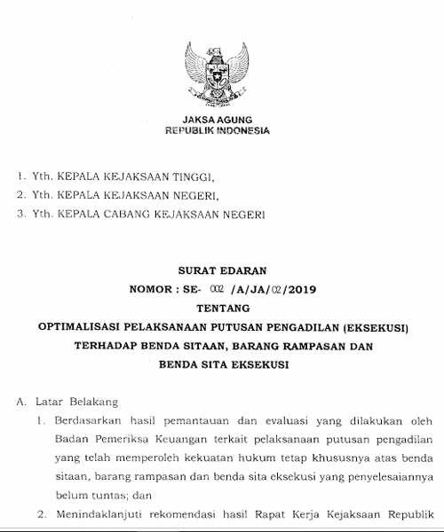 Cover OPTIMALISASI PELAKSANAAN PUTUSAN PENGADILAN (EKSEKUSI) TERHADAP BENDA SITAAN, BARANG RAMPASAN DAN BENDA SITA EKSEKUSI