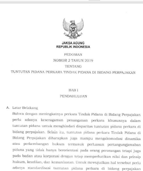Cover TUNTUTAN PIDANA PERKARA TINDAK PIDANA DI BIDANG PERPAJAKAN