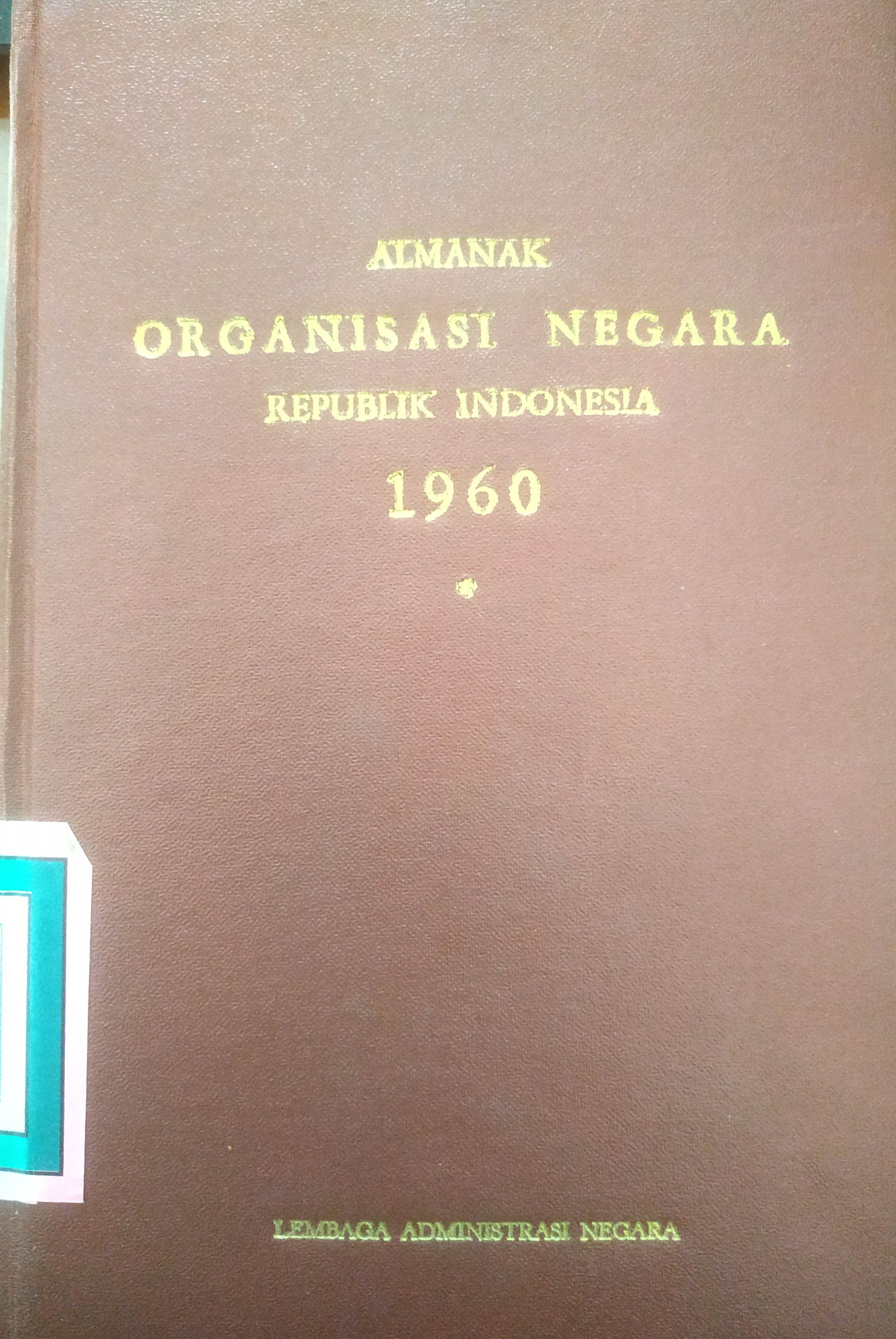 Cover Almanak Organisasi Negara Republik Indonesia Tahun1960