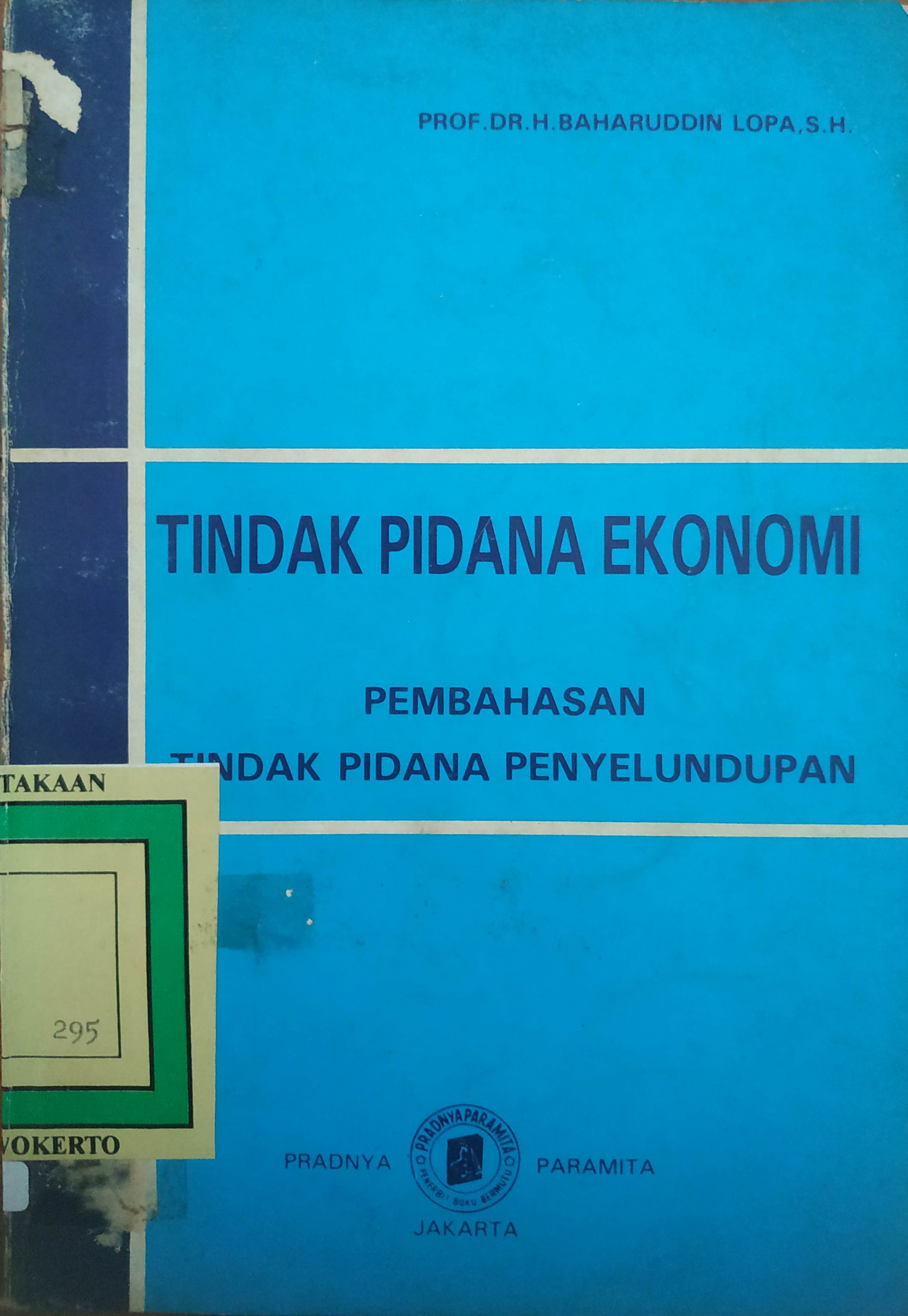 Cover Tindak Pidana Ekonomi Pembahasan Tindak Pidana Penyelundupan