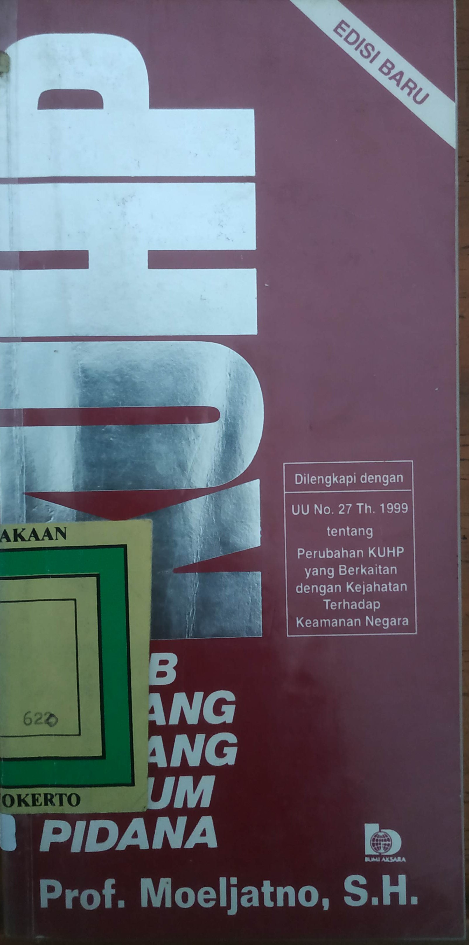Cover KUHP
Kitab Undang- undang Pidana 