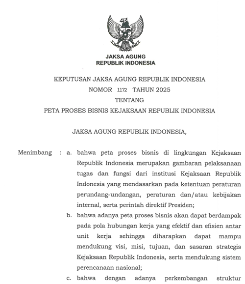 Cover PETA PROSES BISNIS KEJAKSAAN RI