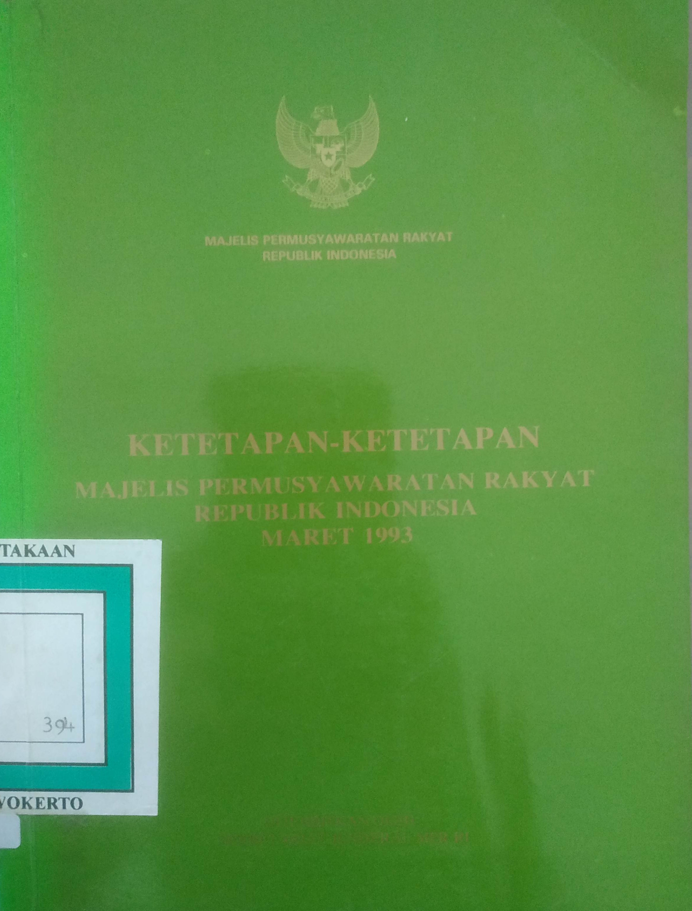 Cover Ketetapan-Ketetapan Majelis Permusyawaratan Rakyat RI