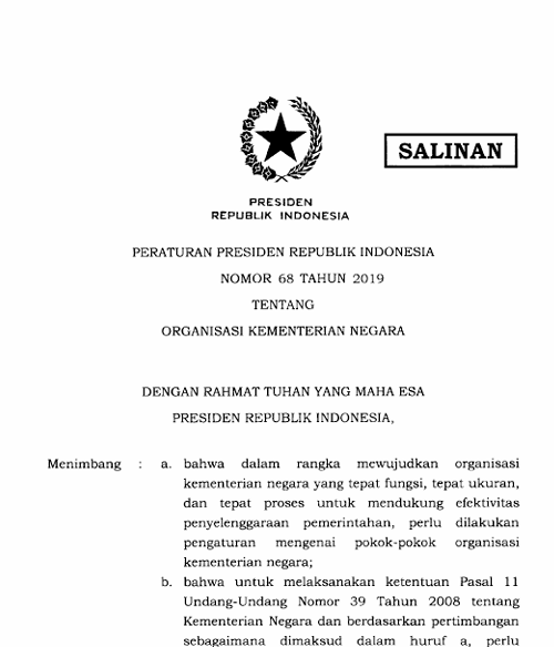 Cover Organisasi Kementerian Negara