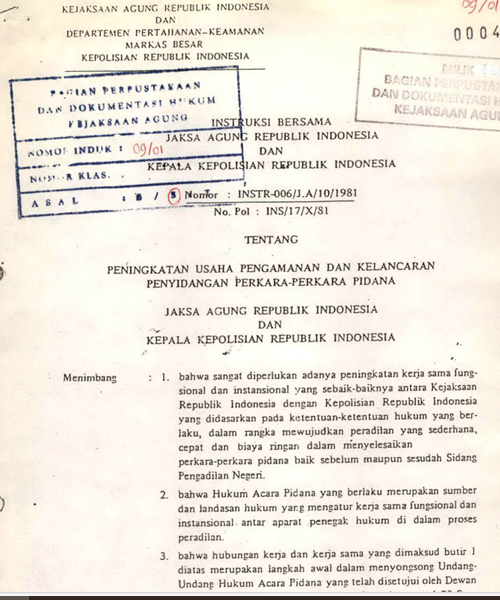 Cover PENINGKATAN USAHA PENGAMANAN DAN KELANCARAN PENYIDANGAN PERKARA-PERKARA PIDANA