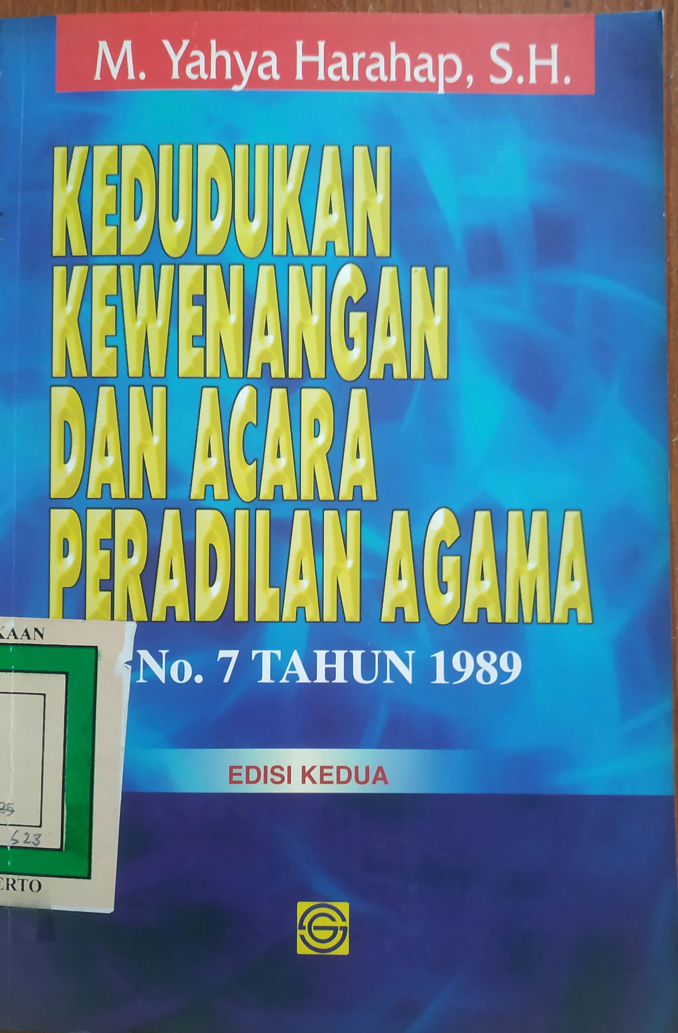 Cover Kedudukan kewenganan dan Acara Peradilan Agama