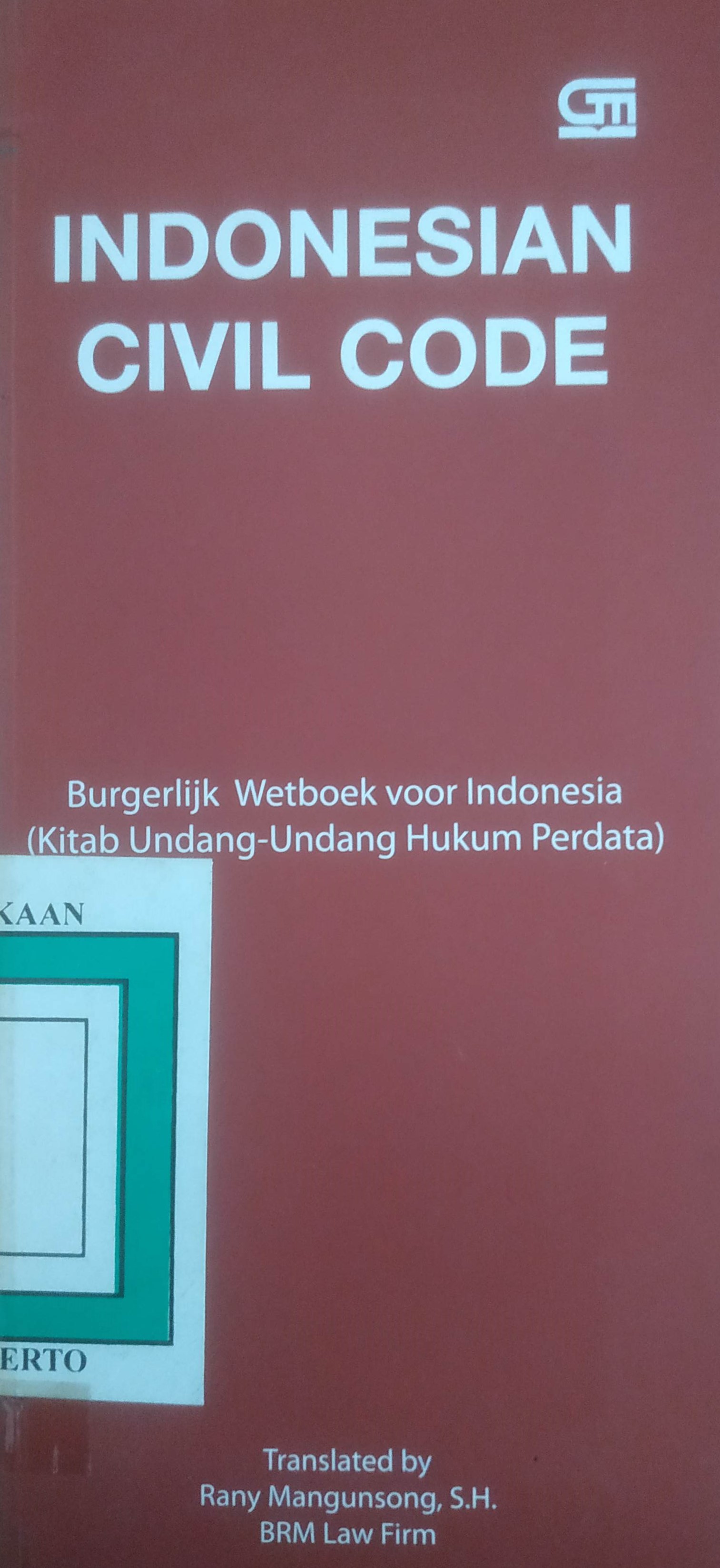 Cover Indonesian Civil Code