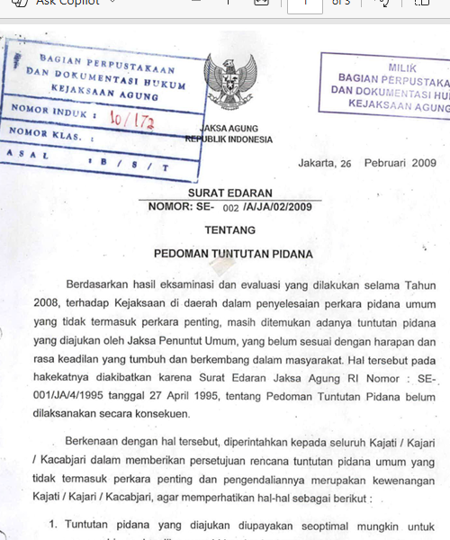 Cover PEDOMAN TUNTUTAN PIDANA