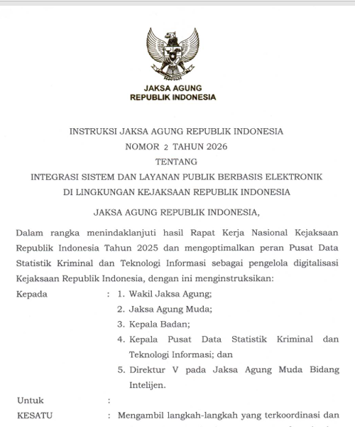 Cover INTEGRASI SISTEM DAN LAYANAN PUBLIK BERBASIS ELEKTRONIK DI LINGKUNGAN KEJAKSAAN REPUBLIK INDONESIA