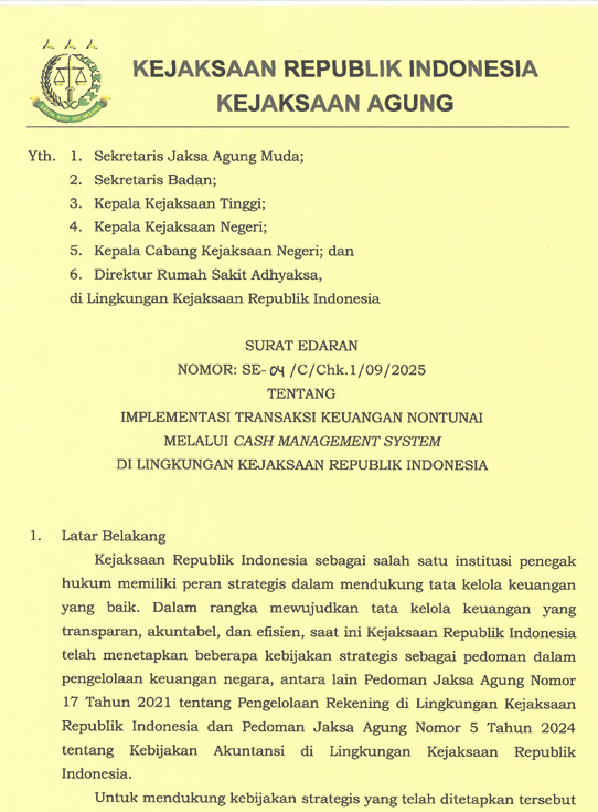 Cover Implementasi Transaksi Keuangan Nontunai melalui Cash Management System (CMS)