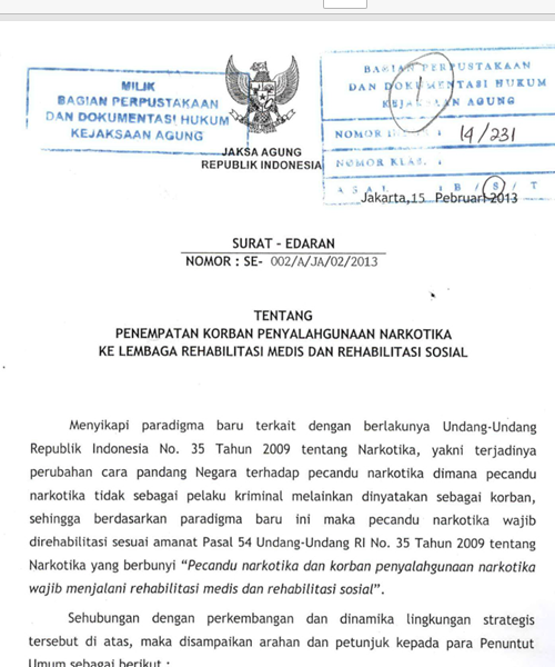 Cover PENEMPATAN KORBAN PENYALAHGUNAAN NARKOTIKA KE LEMBAGA REHABILITASI MEDIS DAN REHABILITASI SOSIAL
