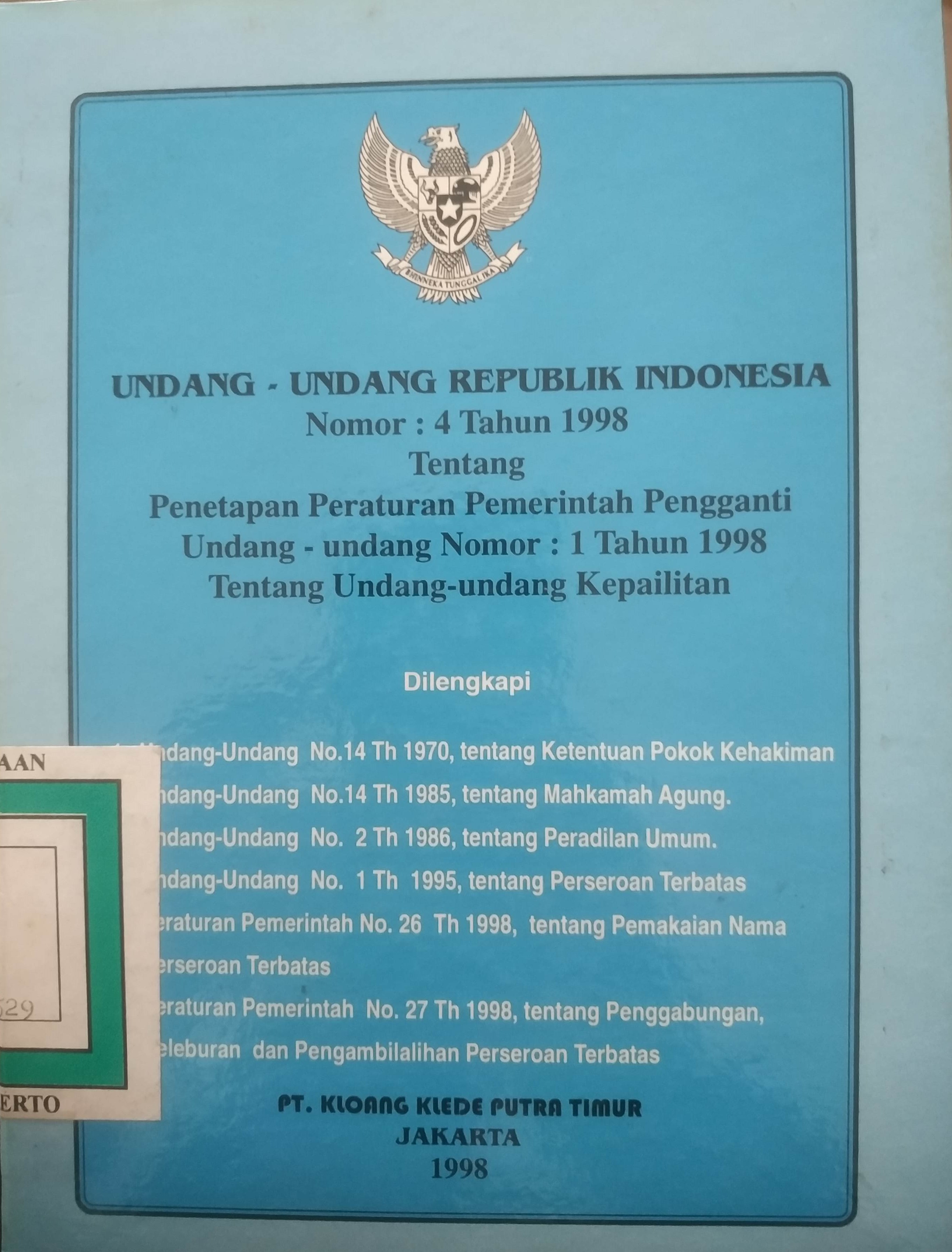 Cover Undang Undang Kepailitan