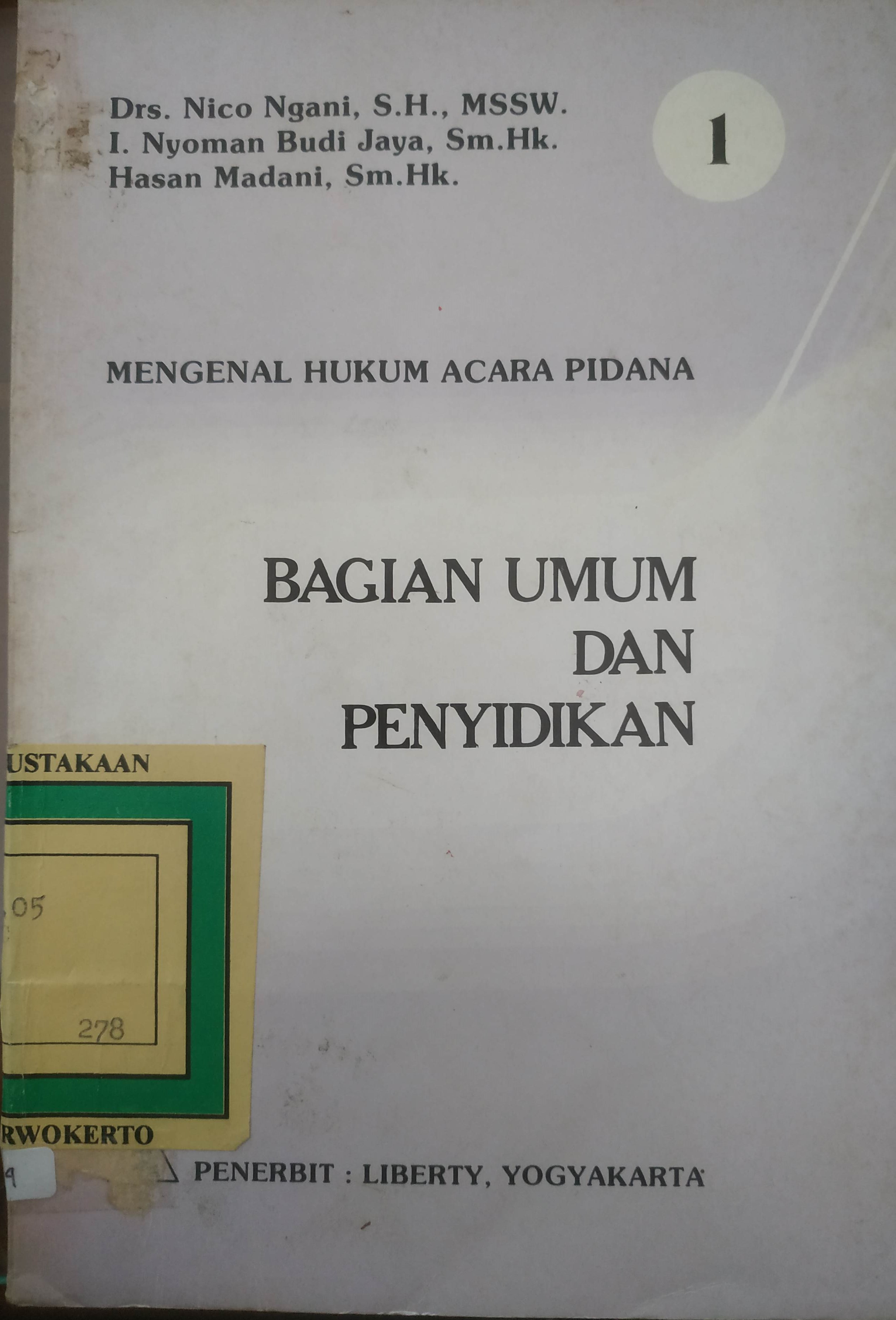 Cover Mengenal Hukum Acara Pidana bagian Umum dan Penyidikan