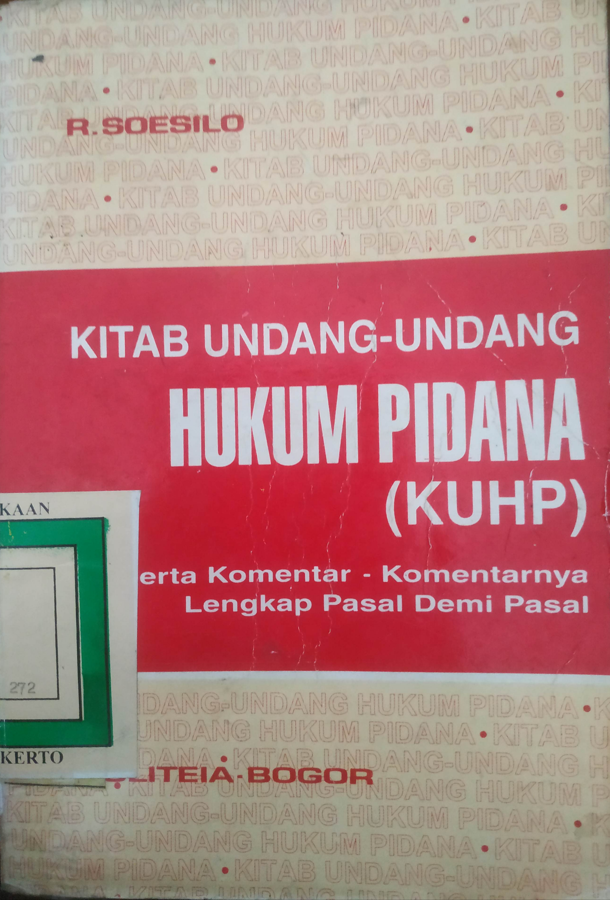 Cover Kitab Undang- undang Pidana (KUHP)