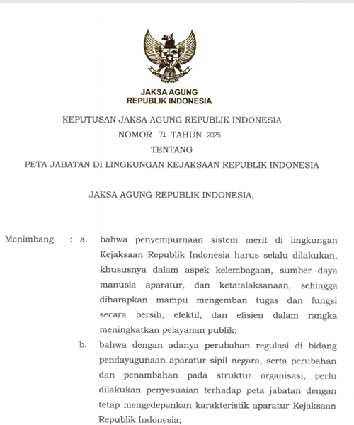 Cover PETA JABATAN DI LINGKUNGAN KEJAKSAAN REPUBLIK INDONESIA