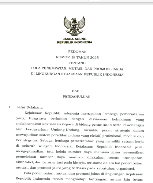 Cover POLA PENEMPATAN, MUTASI, DAN PROMOSI JAKSA DI LINGKUNGAN KEJAKSAAN REPUBLIK INDONESIA