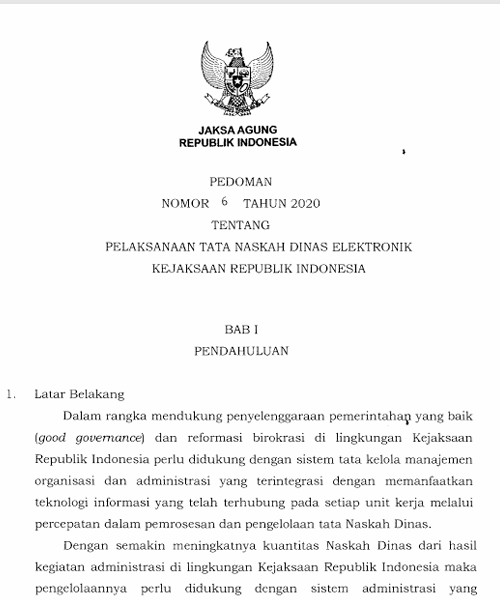 Cover Bentuk, Susunan, dan Ukuran Stempel Dinas di Lingkungan Kejaksaan Republik Indonesia