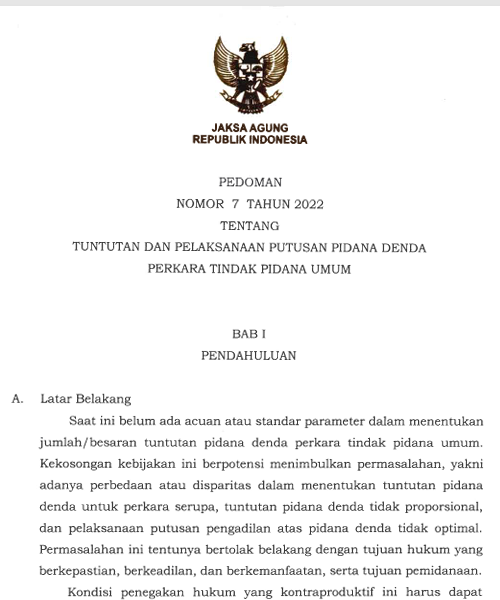 Cover Tuntutan dan Pelaksanaan Putusan Pidana Denda Perkara Tindak Pidana Umum