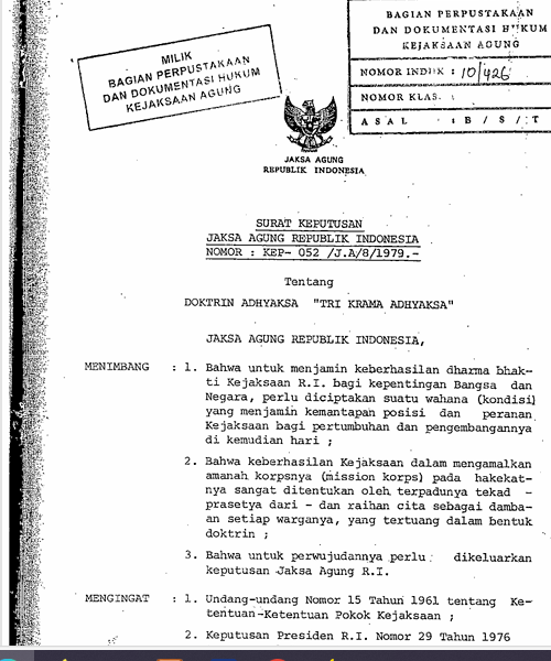 Cover DOKTRIN ADHYAKSA   TRI KRAMA ADHYAKSA