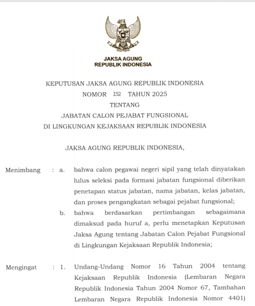 Cover JABATAN CALON PEJABAT FUNGSIONAL DI LINGKUNGAN KEJAKSAAN REPUBLIK INDONESIA