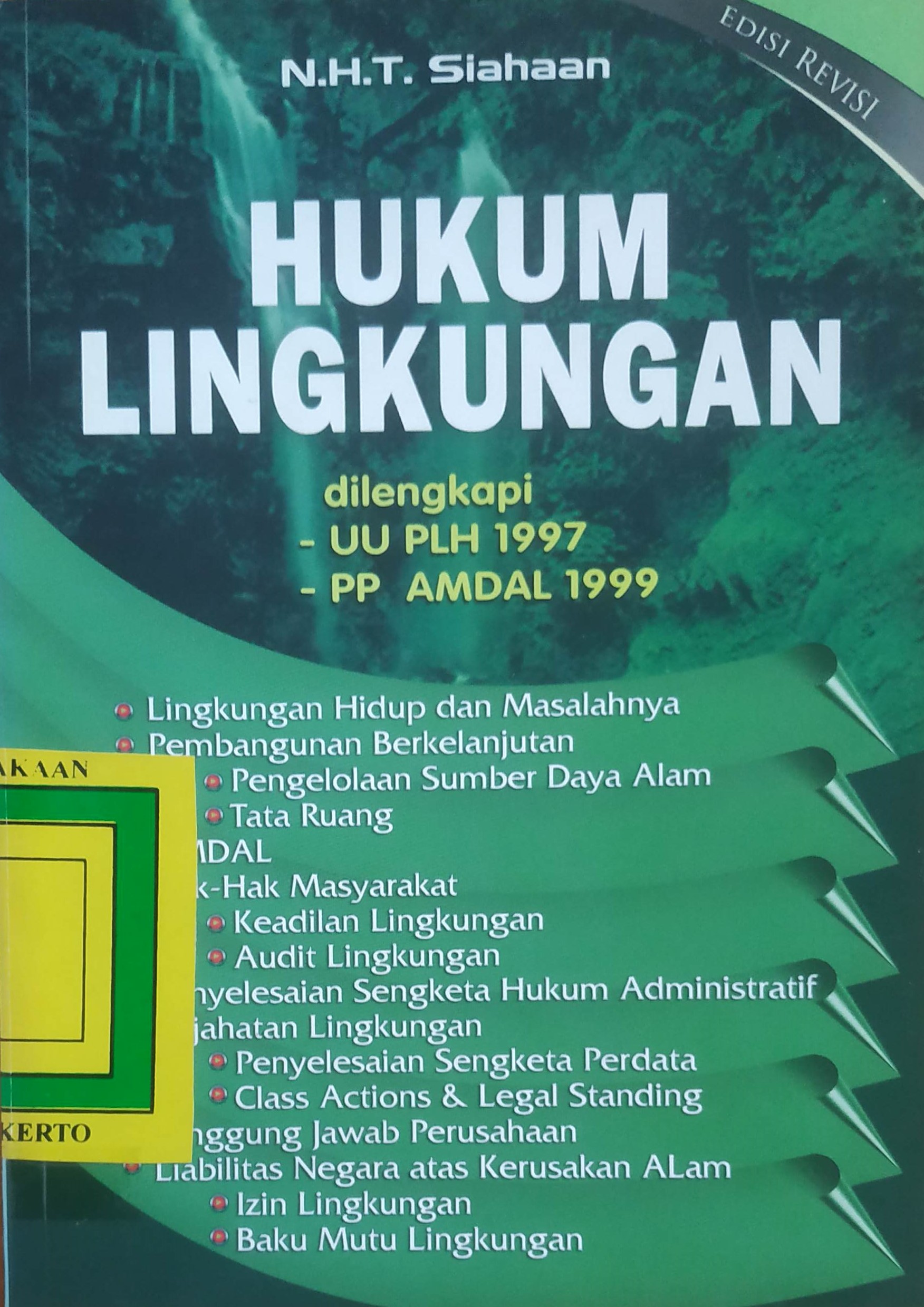 Cover Hukum Lingkungan 
dilengkapi UU PLH 1997, PP AMDAL 1999