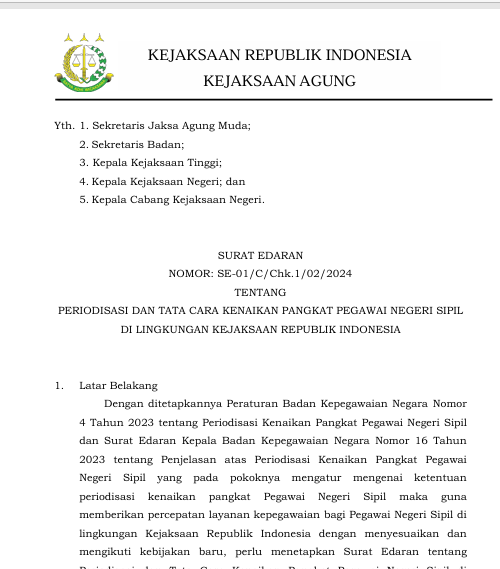 Cover PERIODISASI DAN TATA CARA KENAIKAN PANGKAT PNS DI LINGKUNGAN KEJAKSAAN RI
