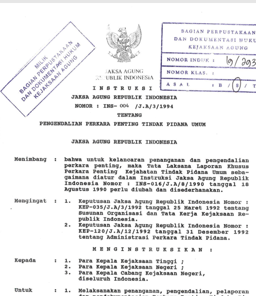 Cover PENGENDALIAN PERKARA PENTING TINDAK PIDANA UMUM